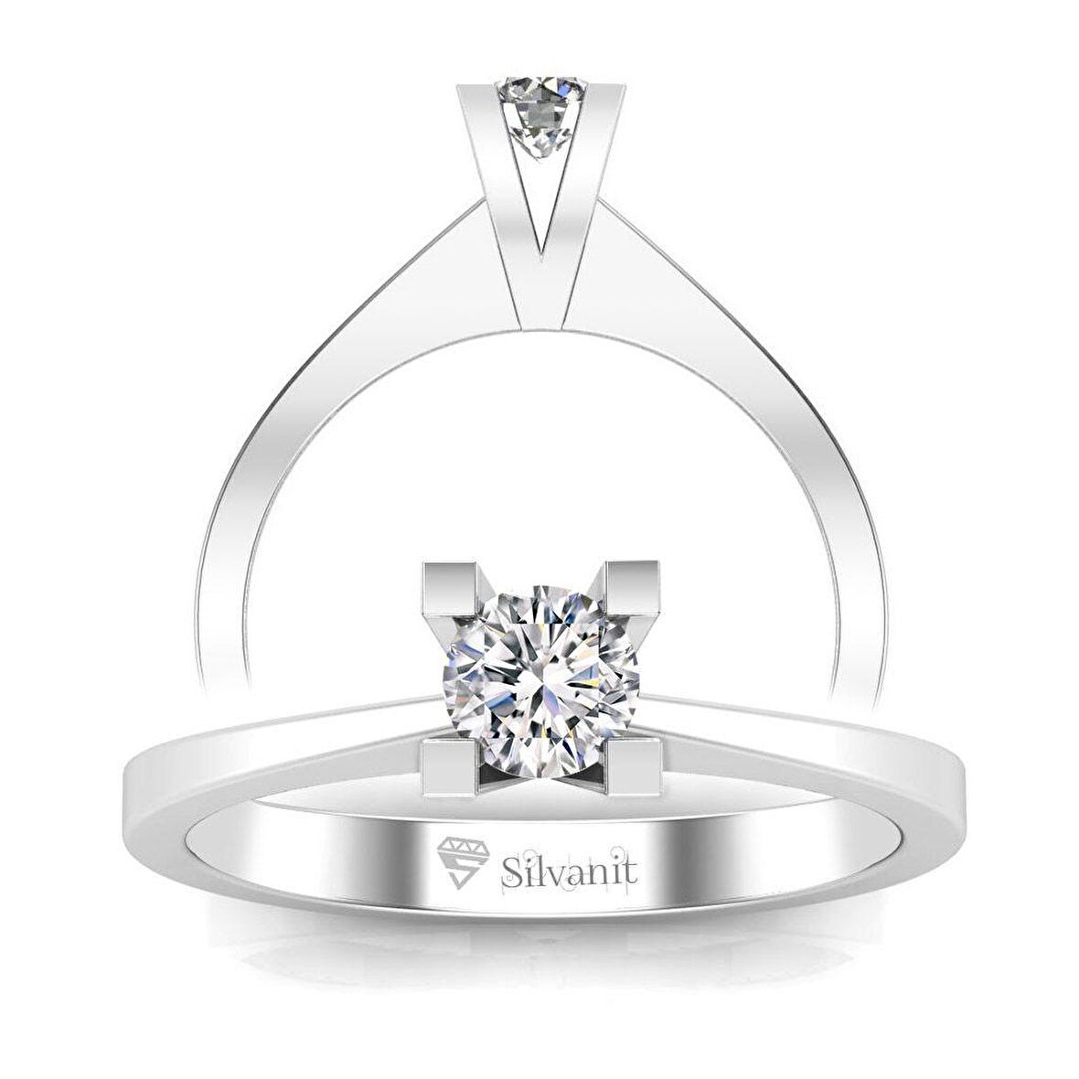 0,30 Karat F Renk Uluslararası Sertifikalı Pırlanta Tektaş Yüzük