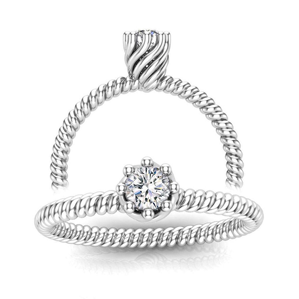 0,15 Karat Pırlanta Tektaş Yüzük