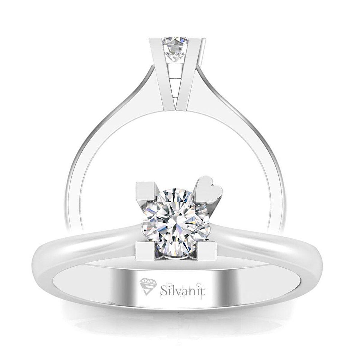 0,30 Karat F Renk Uluslararası Sertifikalı Pırlanta Tektaş Yüzük