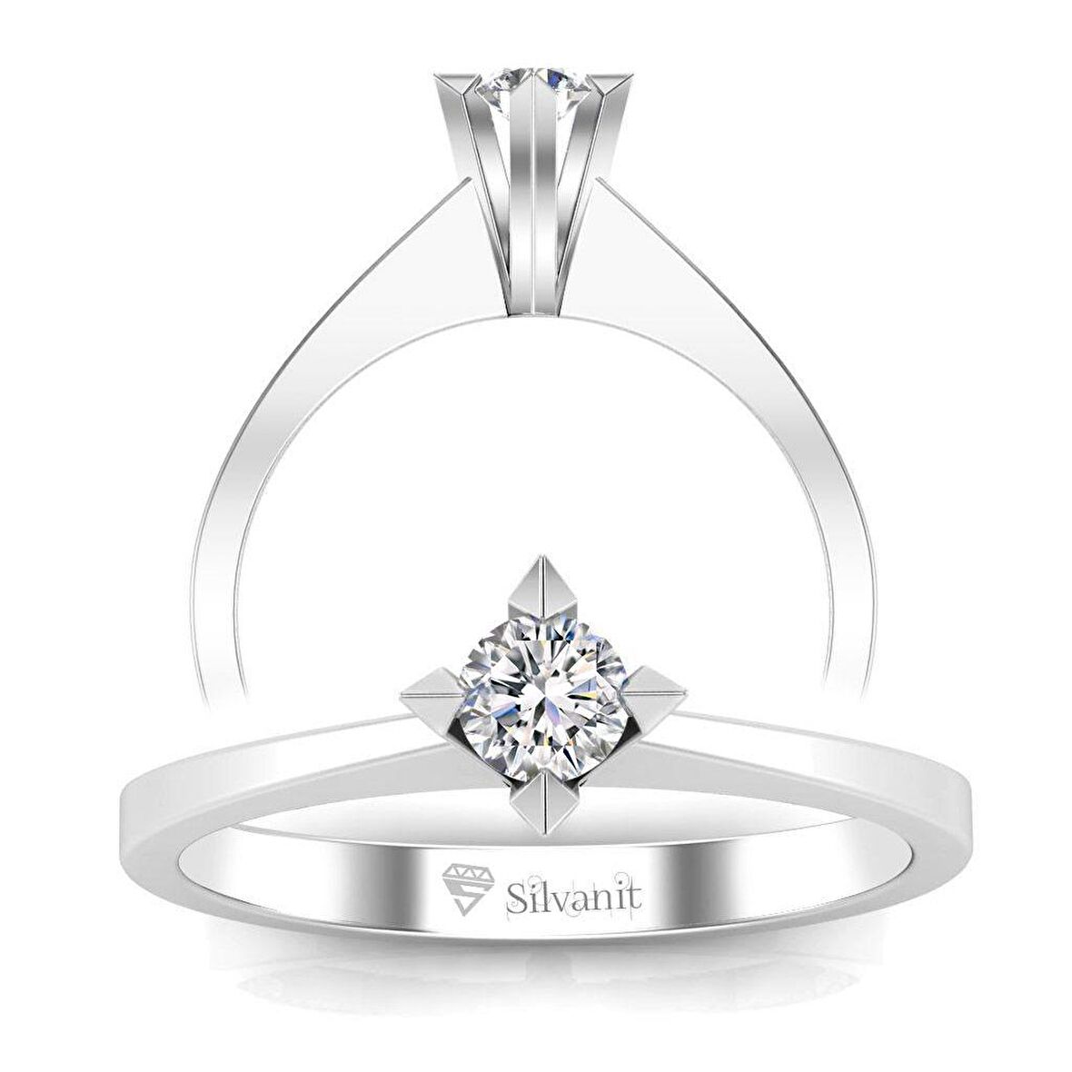 0,13 Karat Pırlanta Tektaş Yüzük