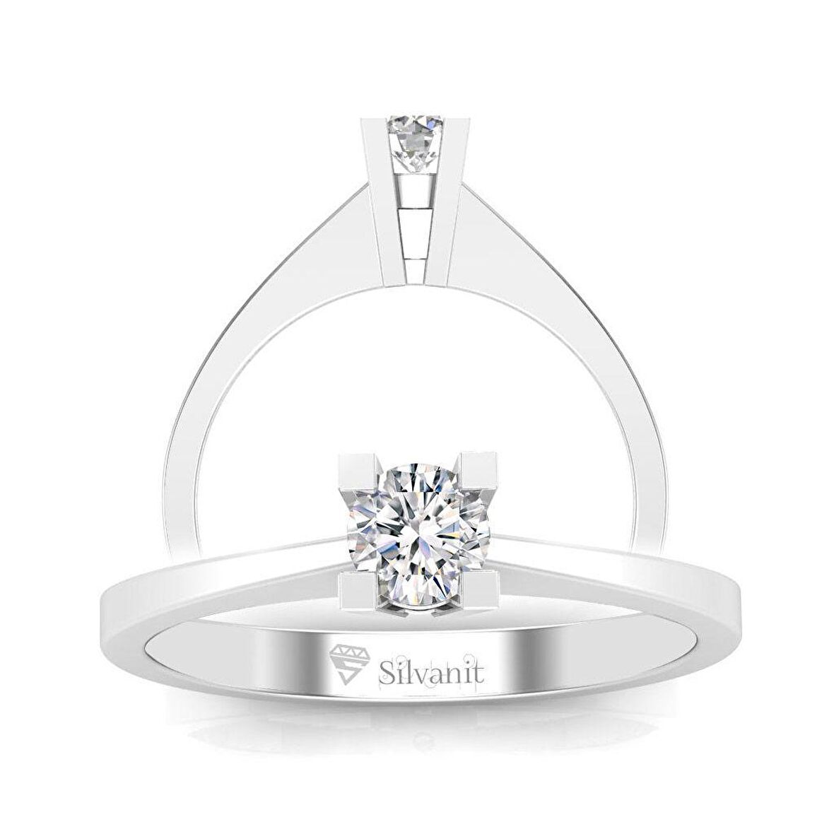 0,30 Karat F Renk Uluslararası Sertifikalı Pırlanta Tektaş Yüzük