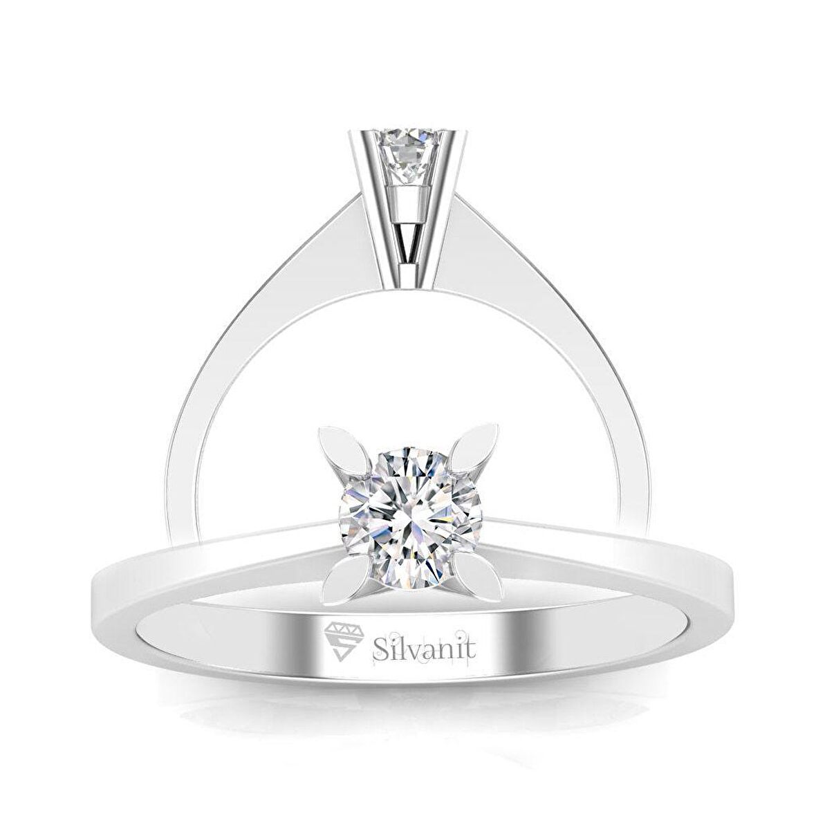 0,30 Karat F Renk Uluslararası Sertifikalı Pırlanta Tektaş Yüzük