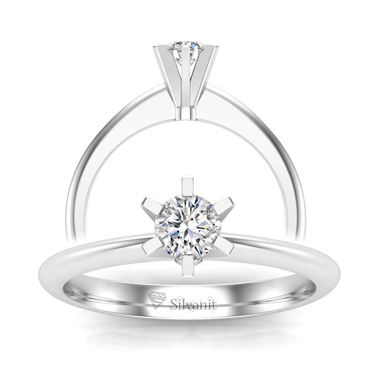 0,30 Karat D Renk Uluslararası Sertifikalı Pırlanta Tektaş Yüzük