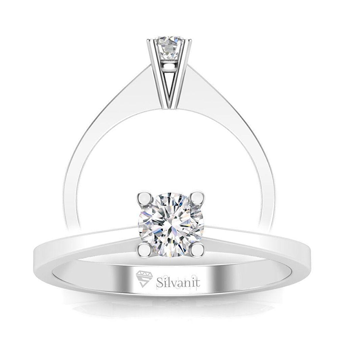 0,40 Karat D Renk Uluslararası Sertifikalı Pırlanta Tektaş Yüzük