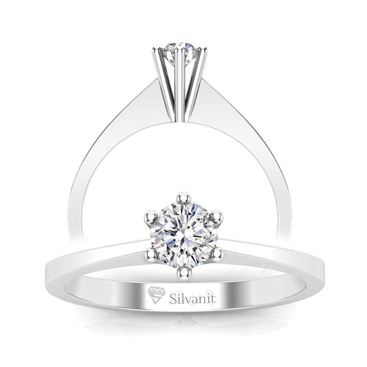 0,40 Karat F Renk Uluslararası Sertifikalı Pırlanta Tektaş Yüzük