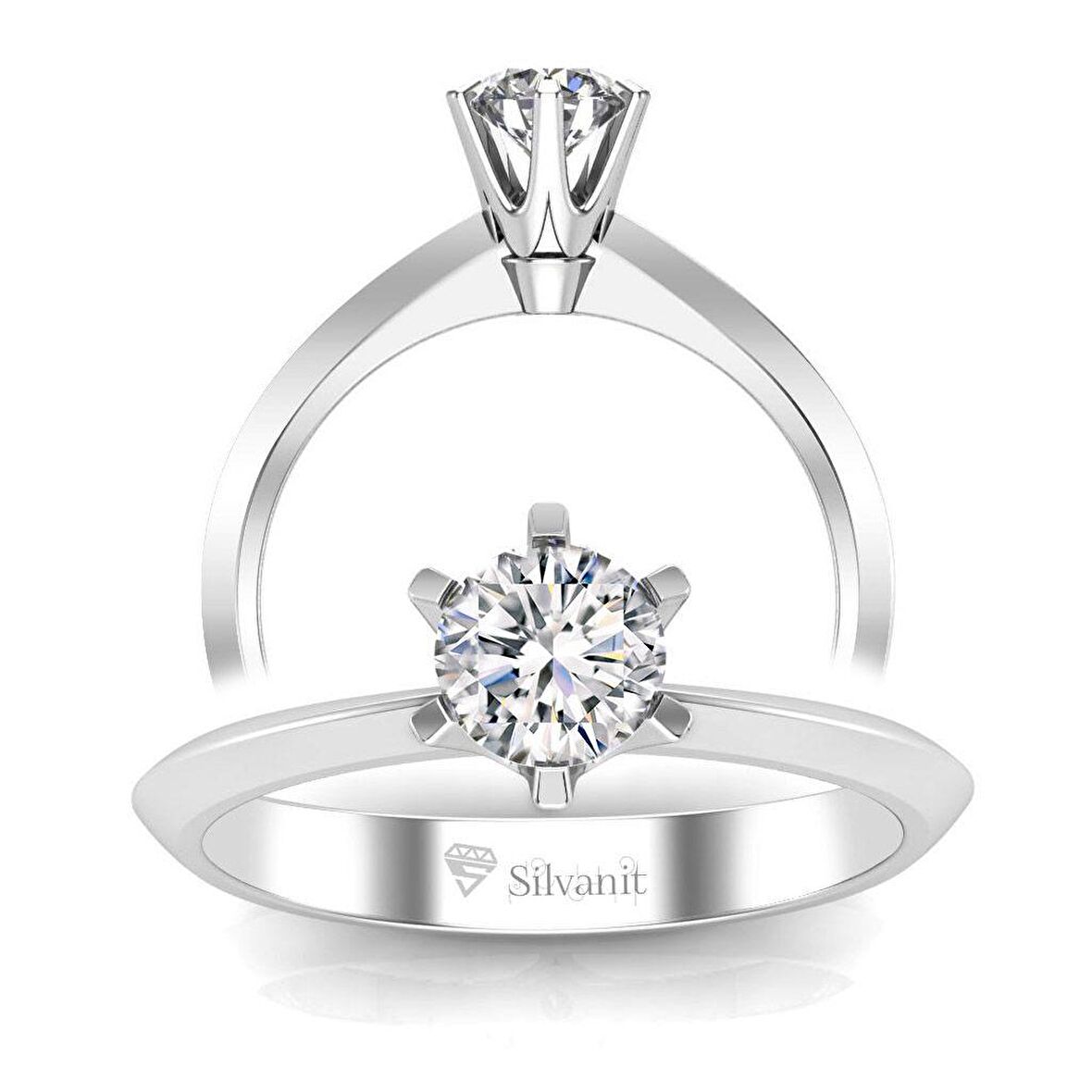 0,50 Karat F Renk Uluslararası Sertifikalı Pırlanta Tektaş Yüzük