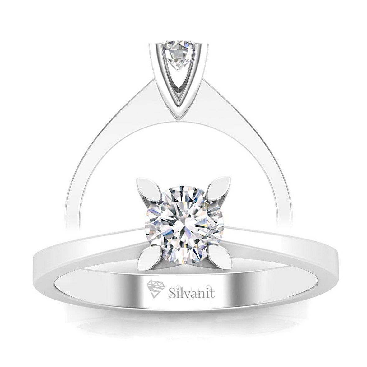 0,50 Karat G Renk Uluslararası Sertifikalı Pırlanta Tektaş Yüzük