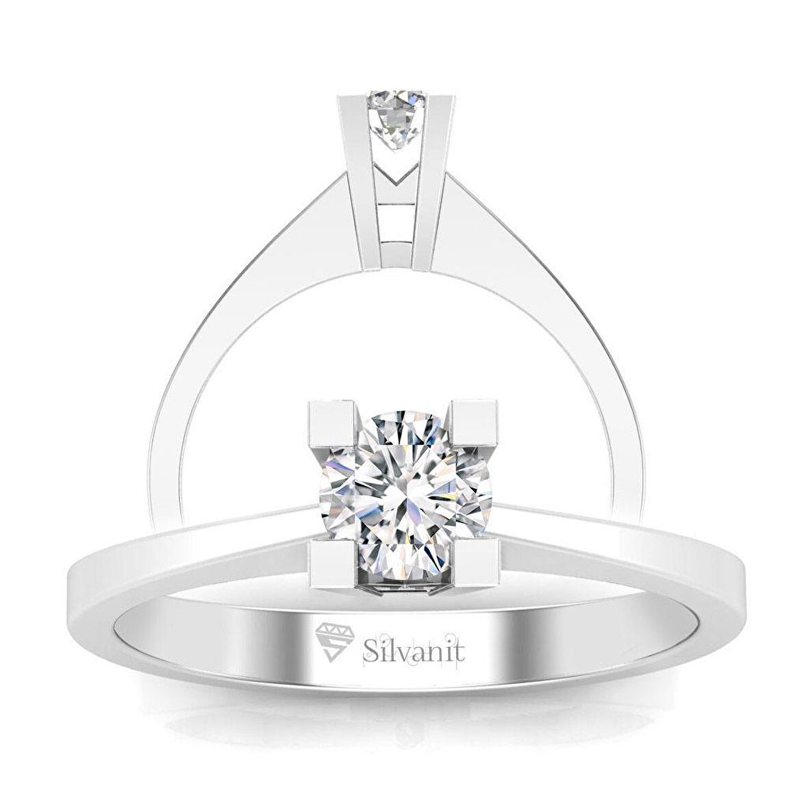 0.50 Karat F Renk Uluslararası Sertifikalı Pırlanta Tektaş Yüzük