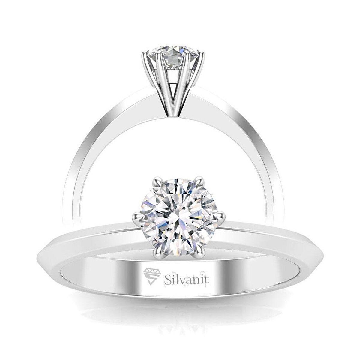 0,60 Karat G Renk Uluslararası Sertifikalı Pırlanta Tektaş Yüzük