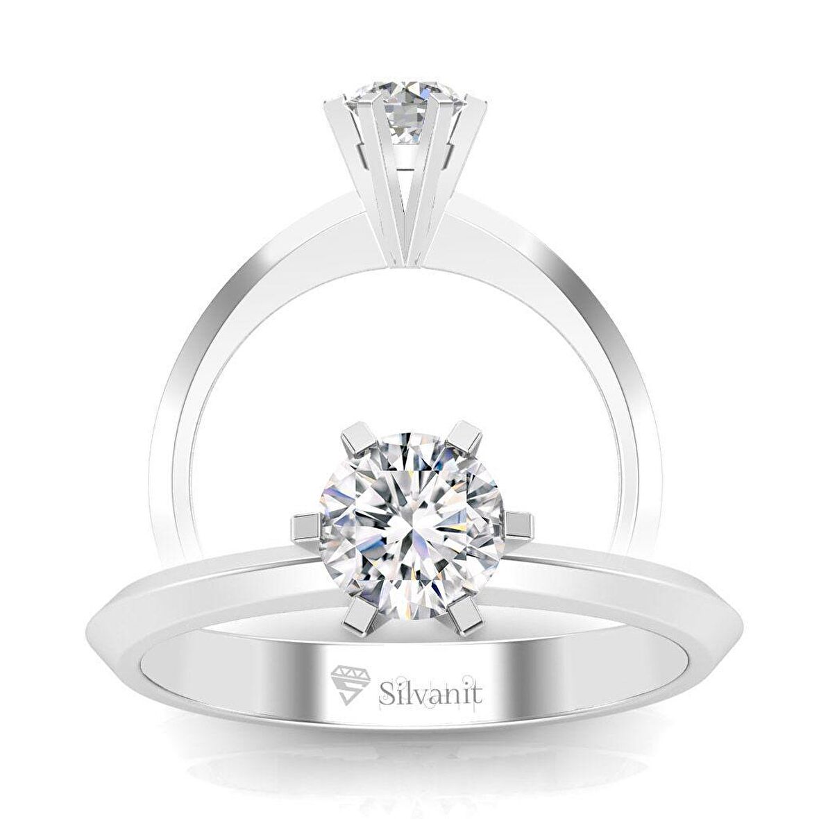 0,60 Karat F Renk Uluslararası Sertifikalı Pırlanta Tektaş Yüzük