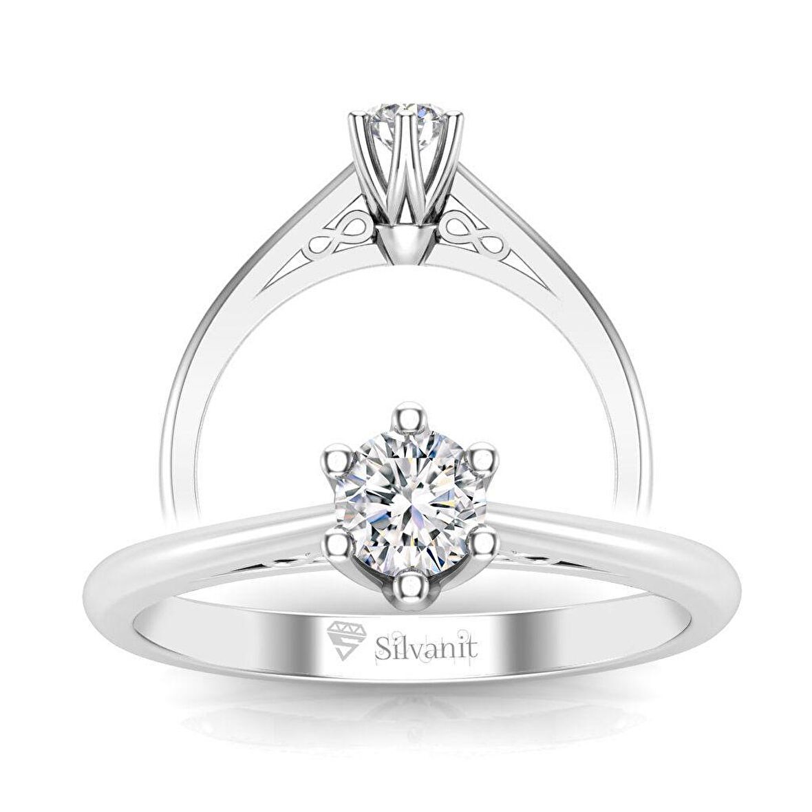 0,40 Karat F Renk Uluslararası Sertifikalı Pırlanta Tektaş Yüzük