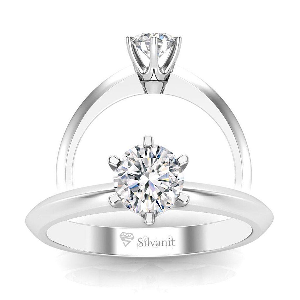 0,70 Karat H Renk Uluslararası Sertifikalı Pırlanta Tektaş Yüzük