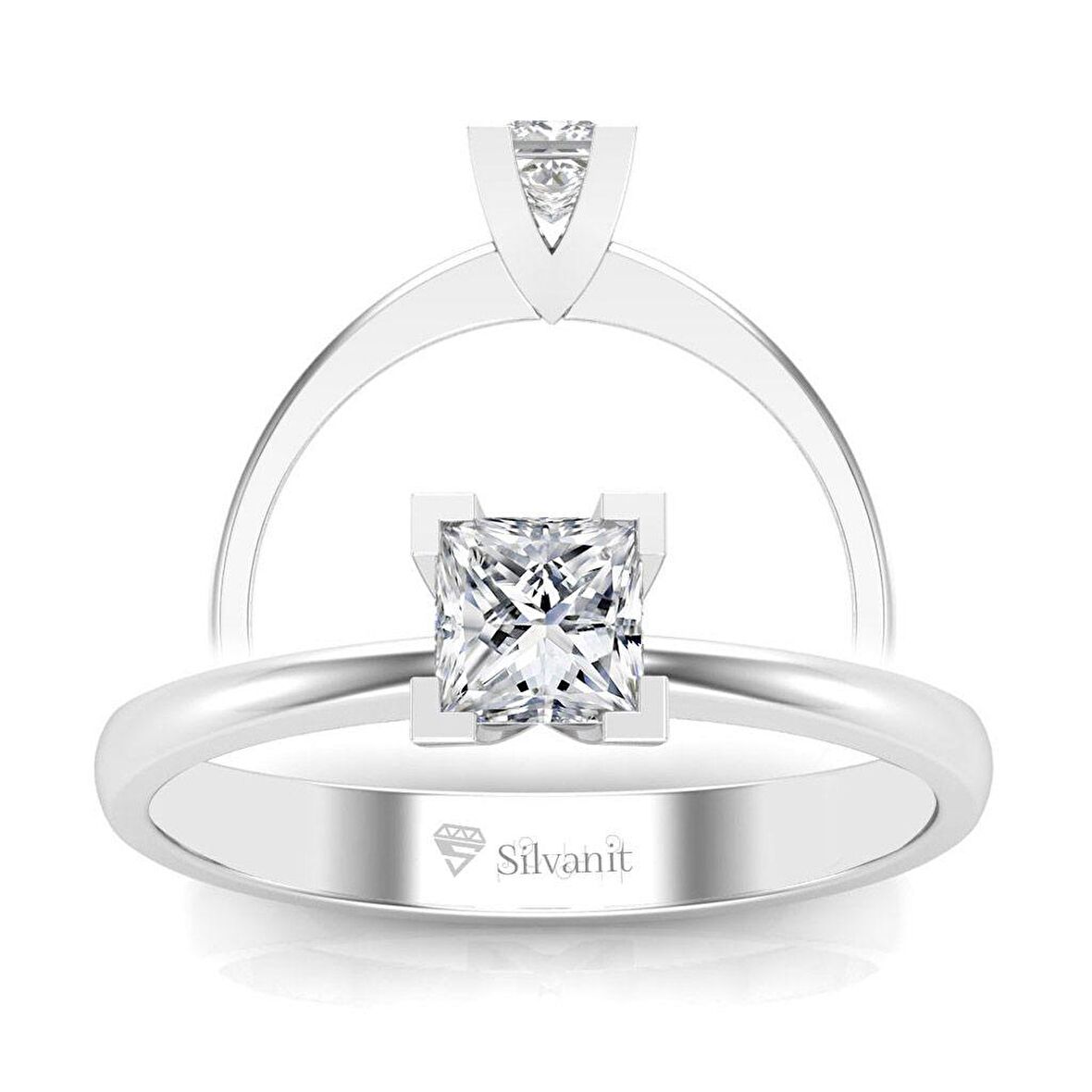 0,50 Karat G Renk Uluslararası Sertifikalı Pırlanta Prenses Yüzük