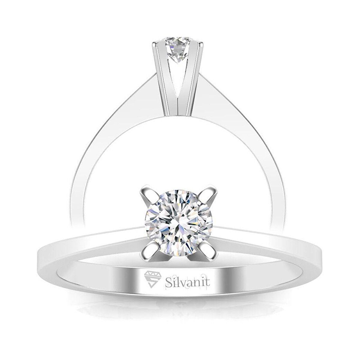 0,30 Karat F Renk Uluslararası Sertifikalı Pırlanta Tektaş Yüzük