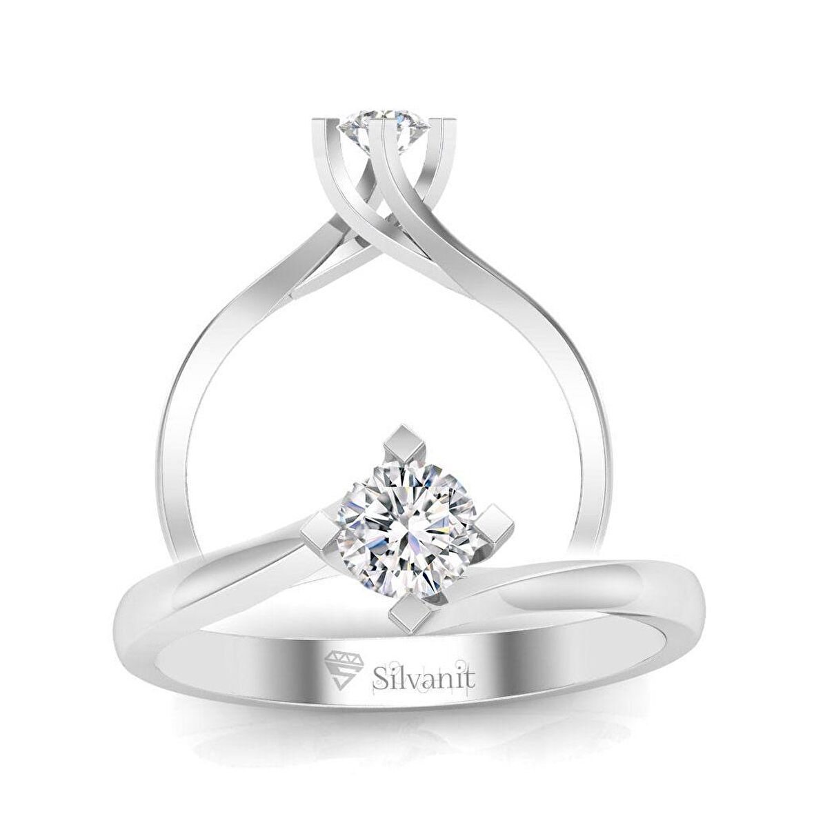 0,30 Karat F Renk Uluslararası Sertifikalı Pırlanta Tektaş Yüzük