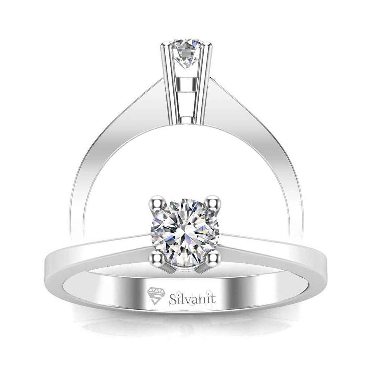 0,50 Karat H Renk Uluslararası Sertifikalı Pırlanta Tektaş Yüzük