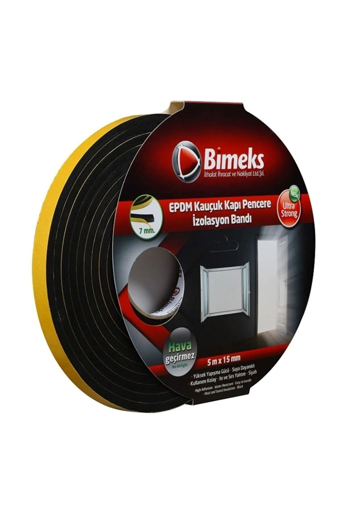 Bimeks Kapı Pencere Bandı EPDM Siyah 15mmx5m