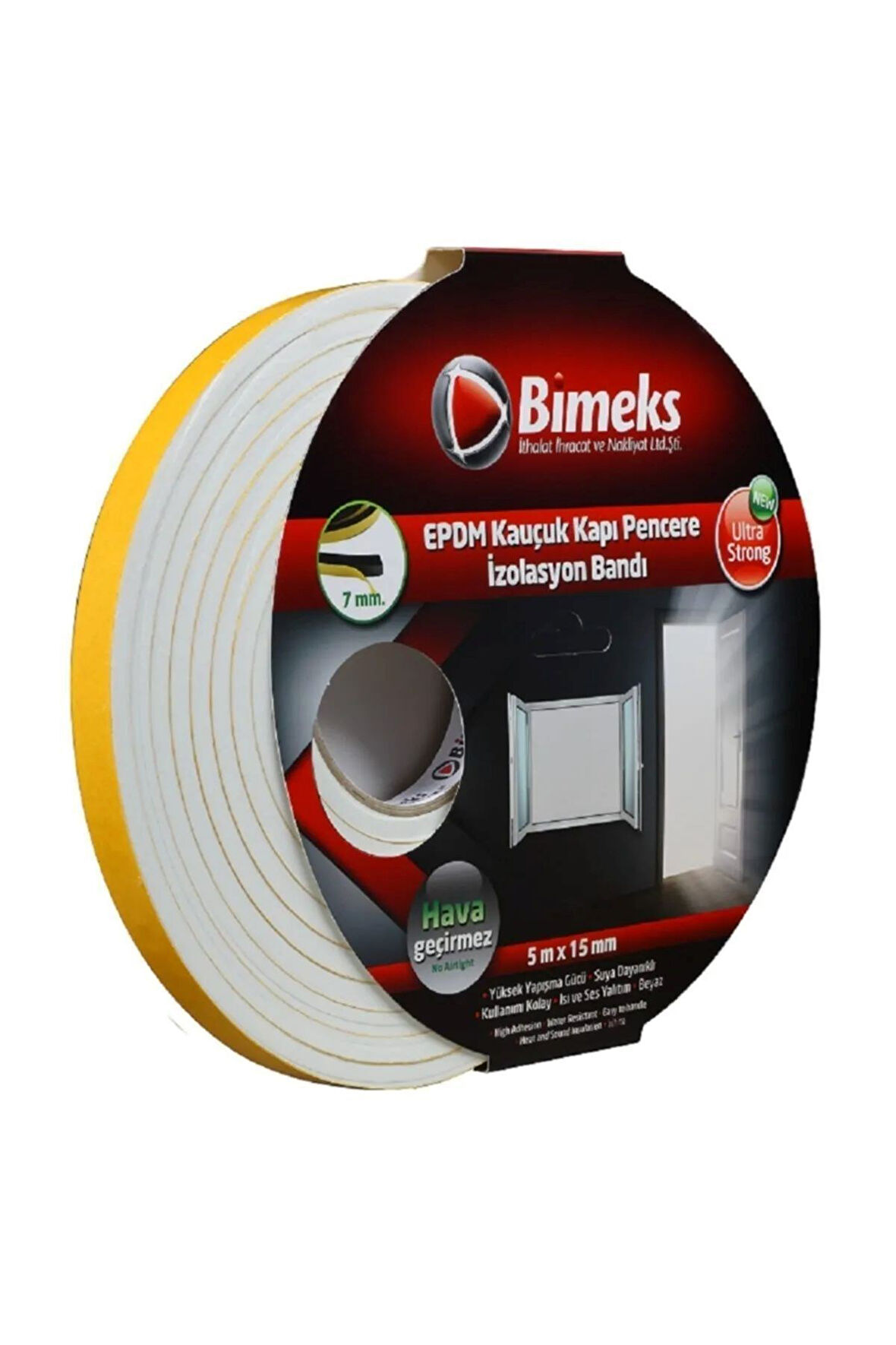 Bimeks Kapı Pencere Bandı EPDM Beyaz 15mmx5m