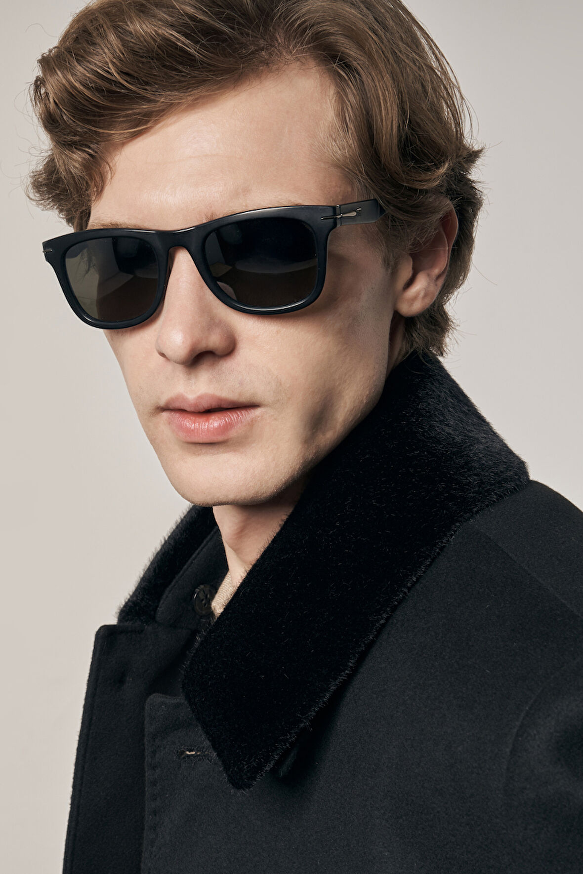 Siyah Kürklü Yaka Classic Comfort Fit Esnek Kaban 1008255163