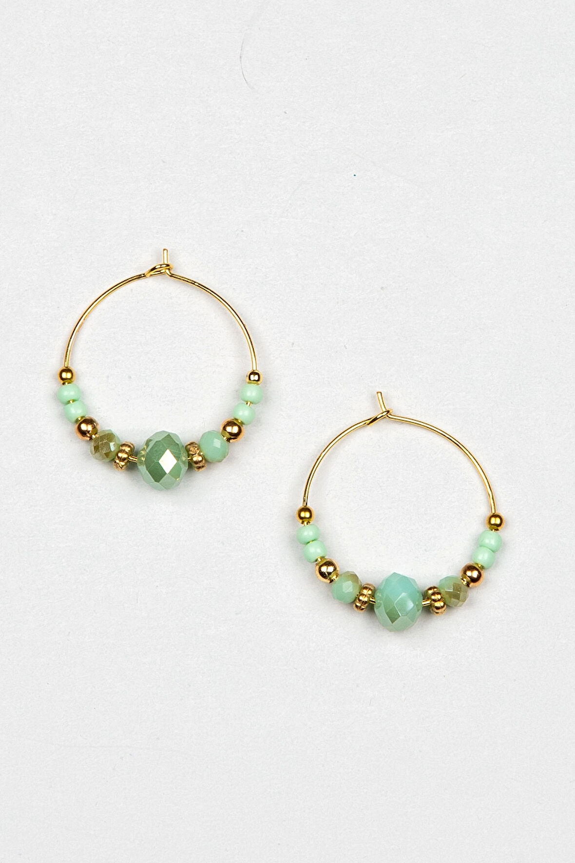 Kristal Taşlı Otantik Halka Küpe