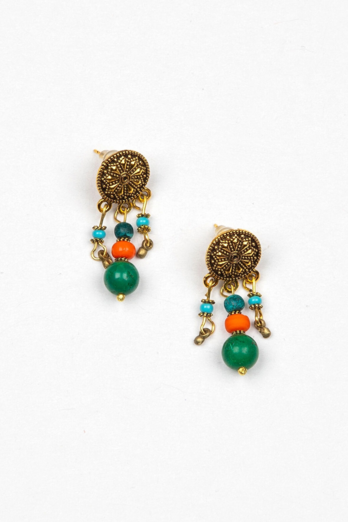 Doğal Taşlı Etnik Otantik Küpe