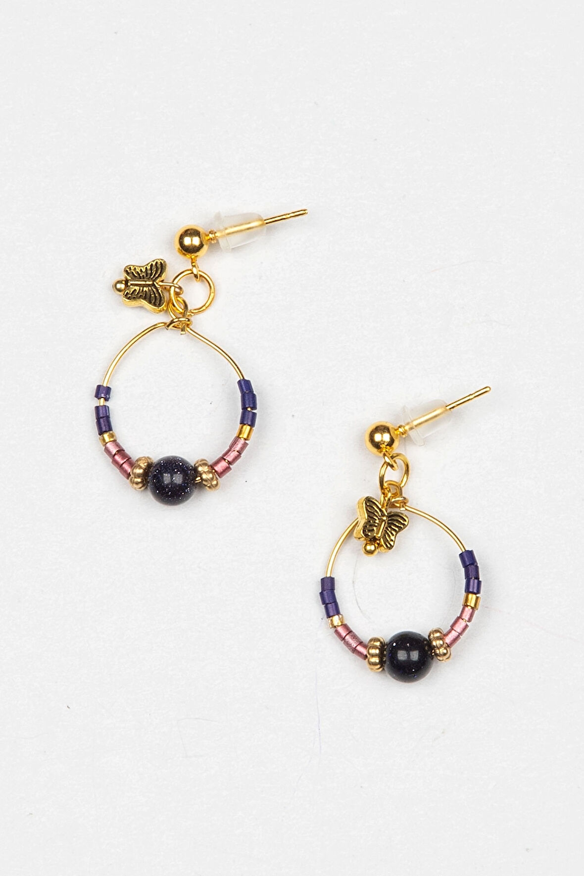 Kelebek Figürlü Otantik Halka Küpe