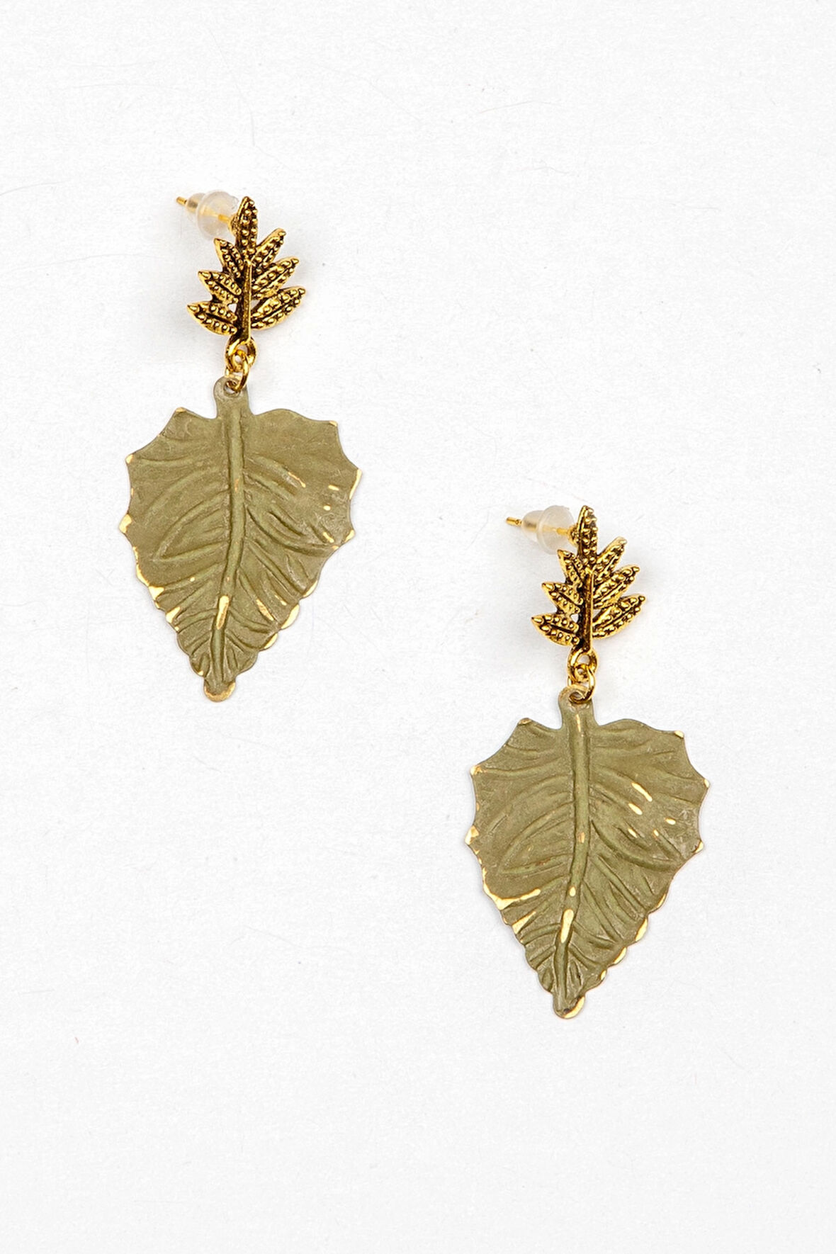 Yaprak Figürlü Otantik Bakır Küpe