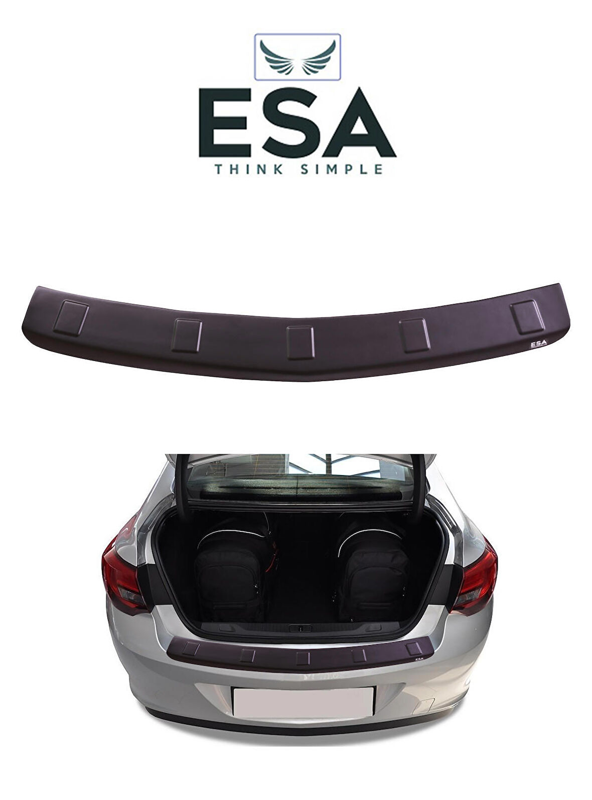 ESA Opel Astra K Sedan 2015-2021 Arka Tampon Koruma Bagaj Eşiği ABS