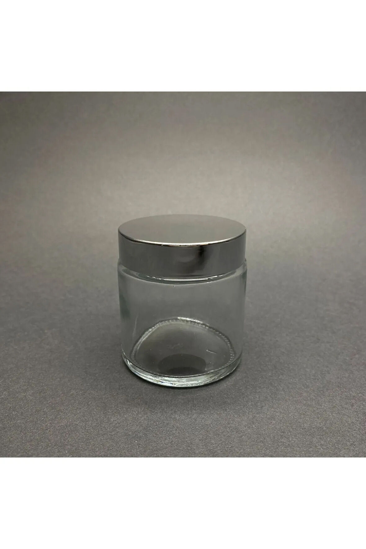 100 CC CAM ŞEFFAF KREM KAVANOZU - GÜMÜŞ AYNALI KAPAKLI İÇ CONTALI - 100 ML ŞEFFAF CAM KAVANOZ-3 ADET