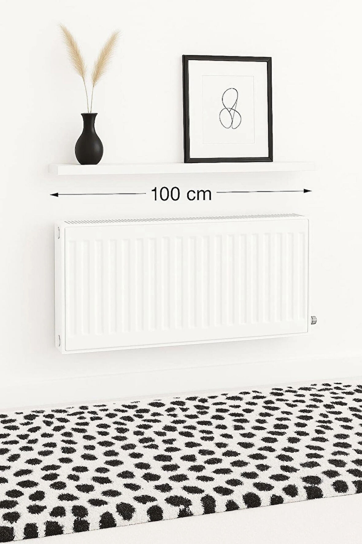 100 cm Mat Beyaz Mdf Petek Üstü Raf Gizli Montaj Ahşap Duvar Rafı Ahşap