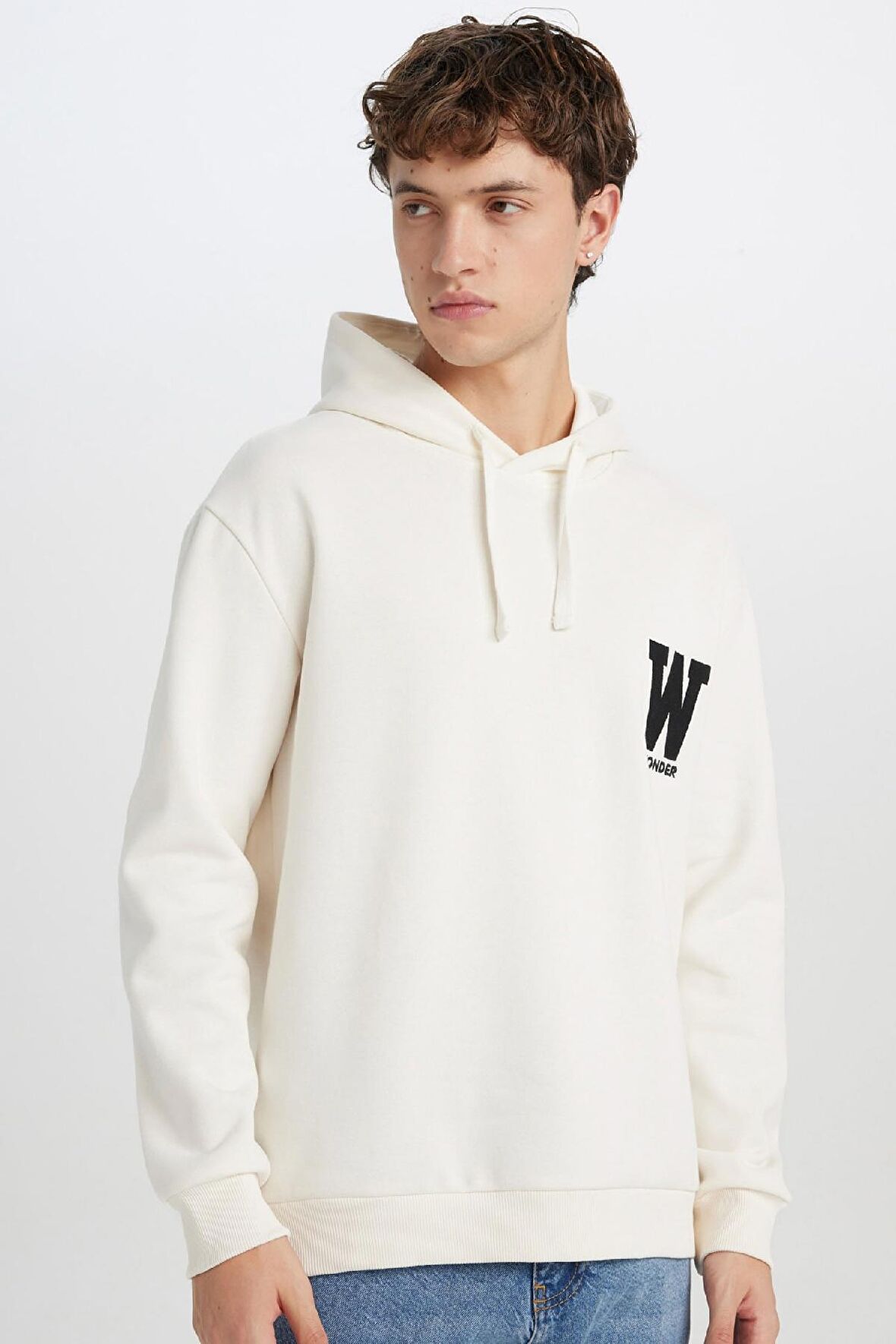 Relax Fit Kapüşonlu Kalın Kumaş Sweatshirt
