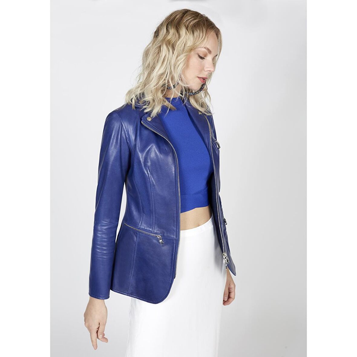 Desa Elenore Kadın Deri Blazer Spor Ceket