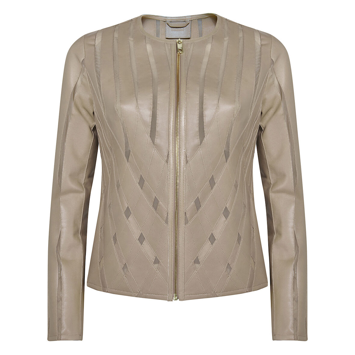 Marita Kadın Dairesel Panelli Deri Ceket