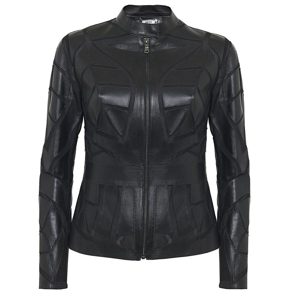 Origa Kadın Yaprak Panelli Deri Ceket