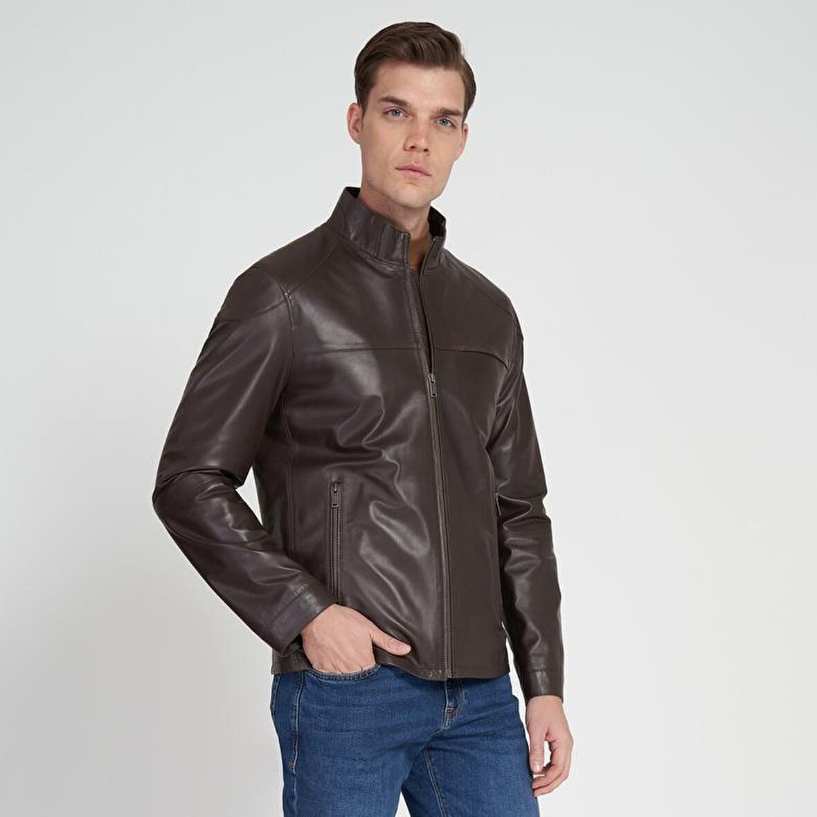 Paul Kahve Erkek Deri Ceket