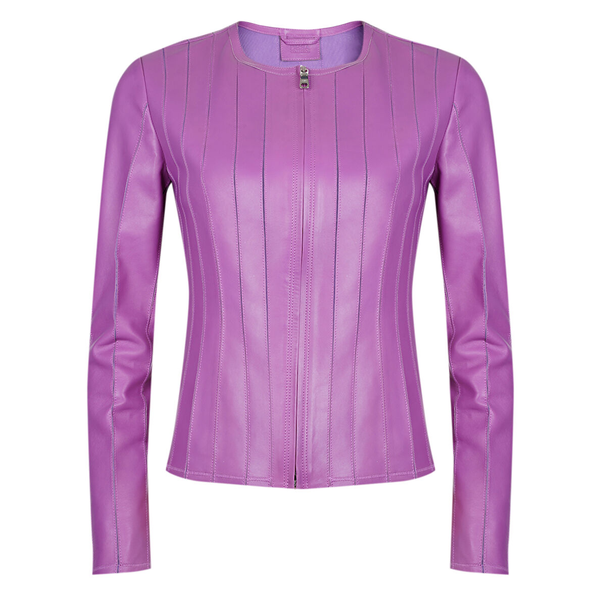 Deundria Mor Kadın Fit Panelli Deri Ceket