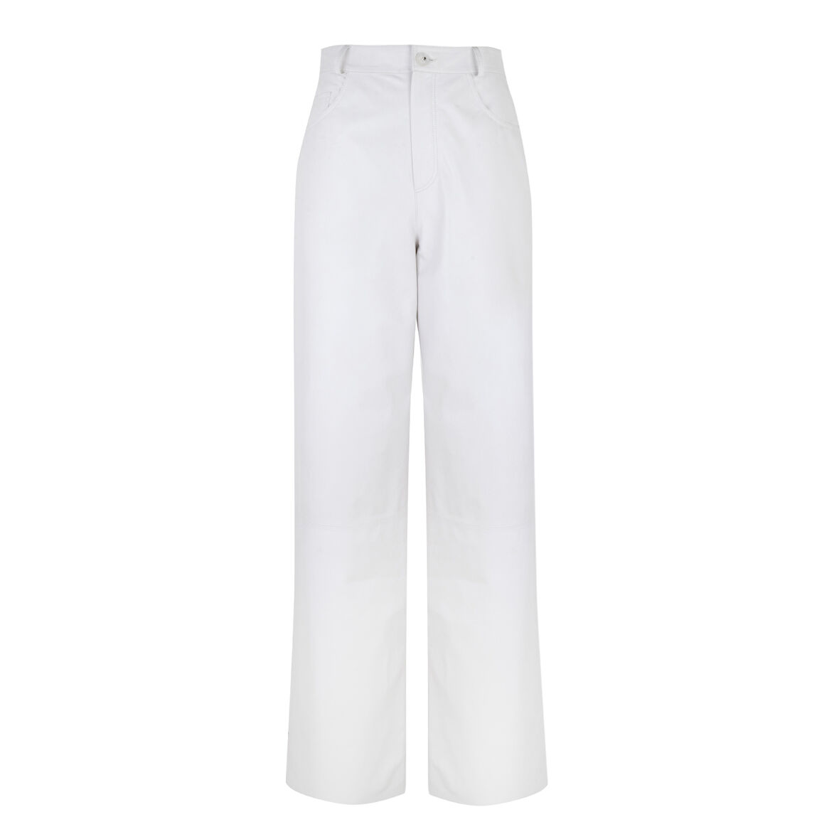 Zelinda Beyaz Kadın Deri Pantolon