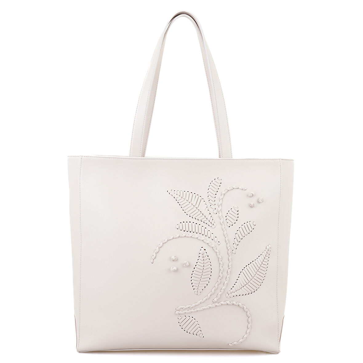 Kadın Bej İşleme Detaylı Deri Omuz Çantası