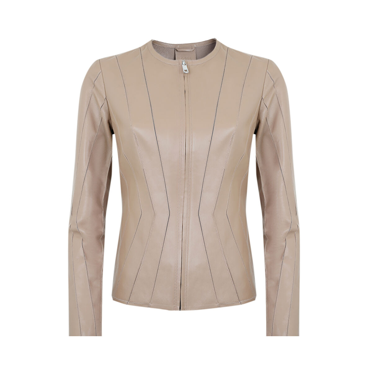 Bienna Bej Kadın Panelli Deri Ceket
