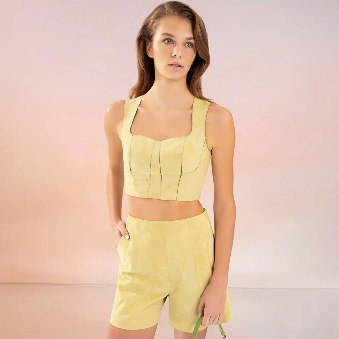 Lissandra Yeşil Kadın Deri Büstiyer