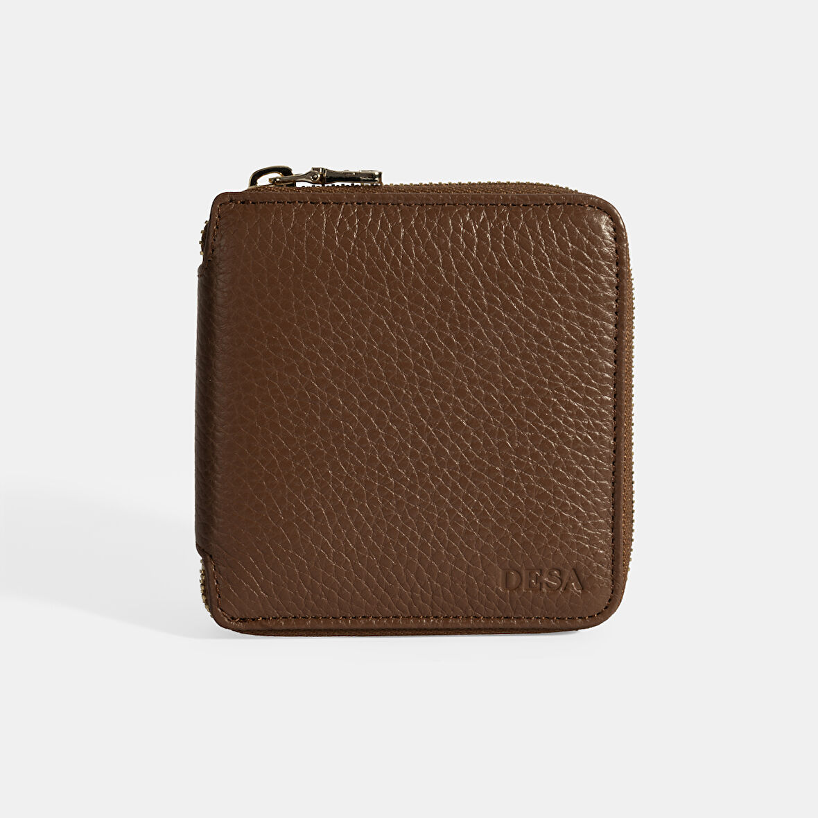 Kadın Kahve Fermuarlı Deri Cüzdan