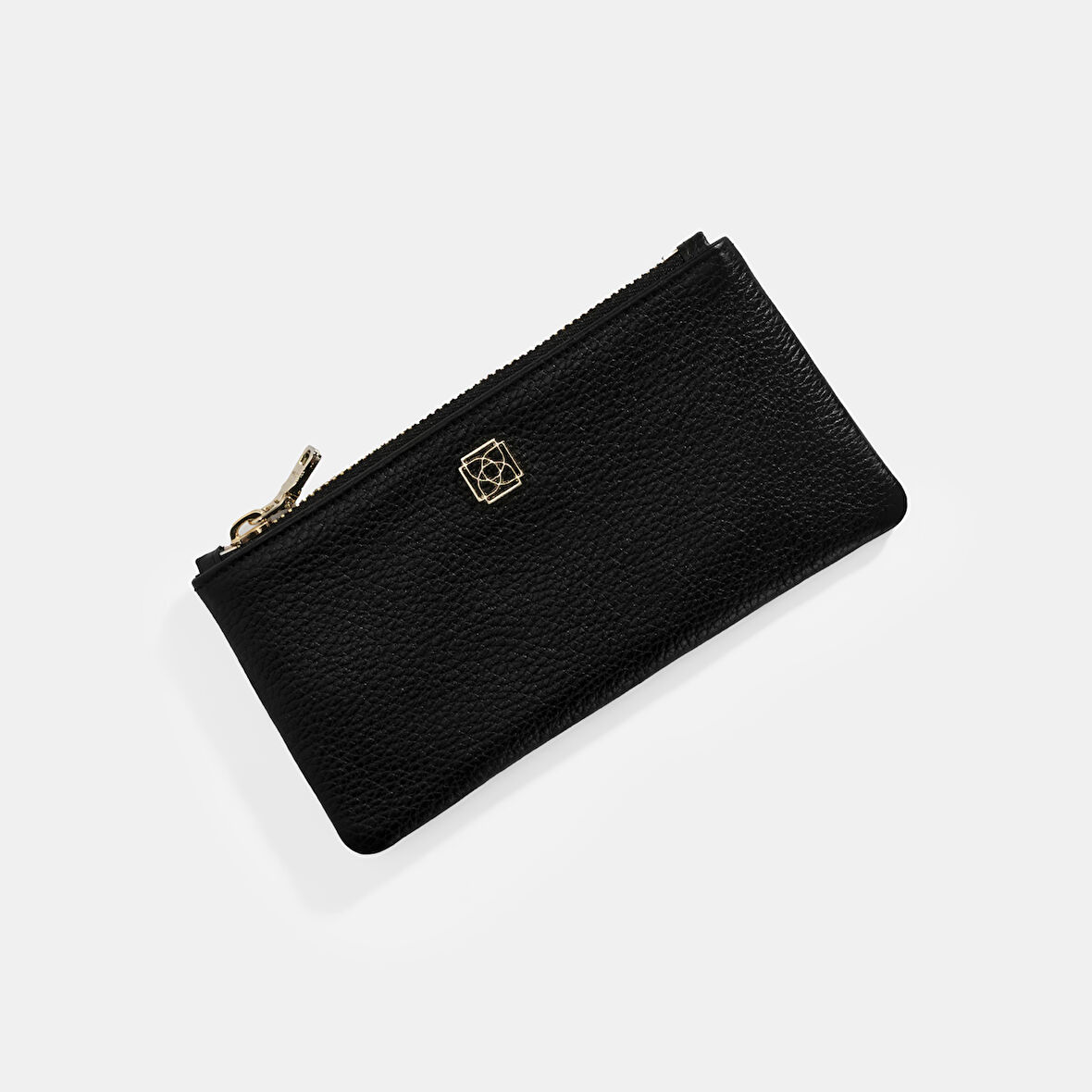 Kadın Siyah Fermuarlı Deri Cüzdan