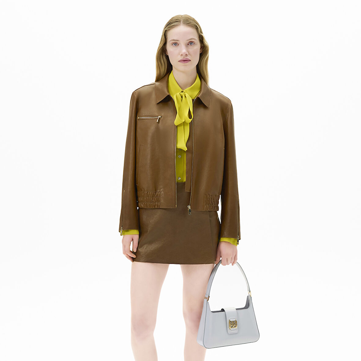 Limited Edition Kadın Taba Fermuarlı Bomber Mont