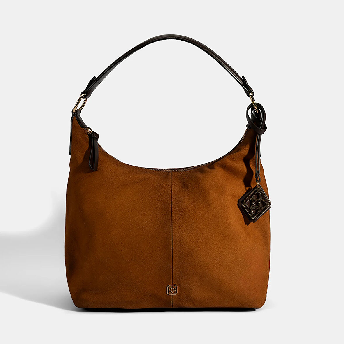 Kadın Taba Süet Deri Omuz Çantası