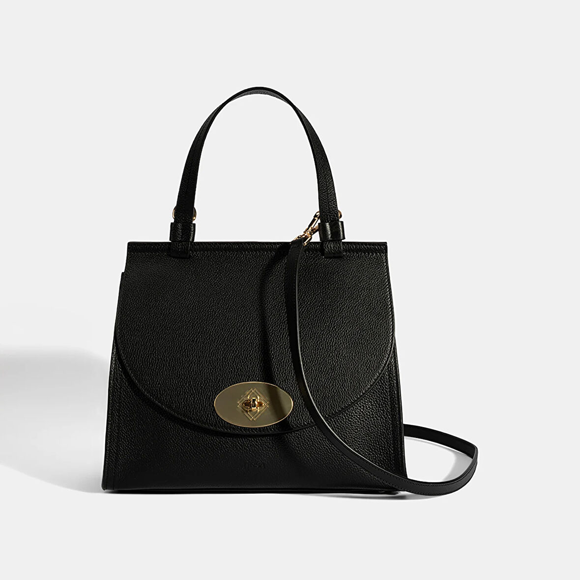 Kadın Siyah Omuz Askılı Deri El Çantası