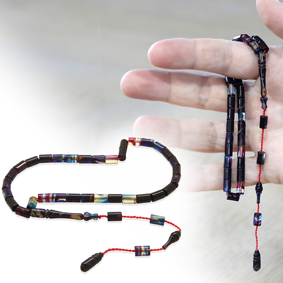 Sistemli Kesme Kesim Bilek Boy Bonibon Ateş Kehribar Tesbih