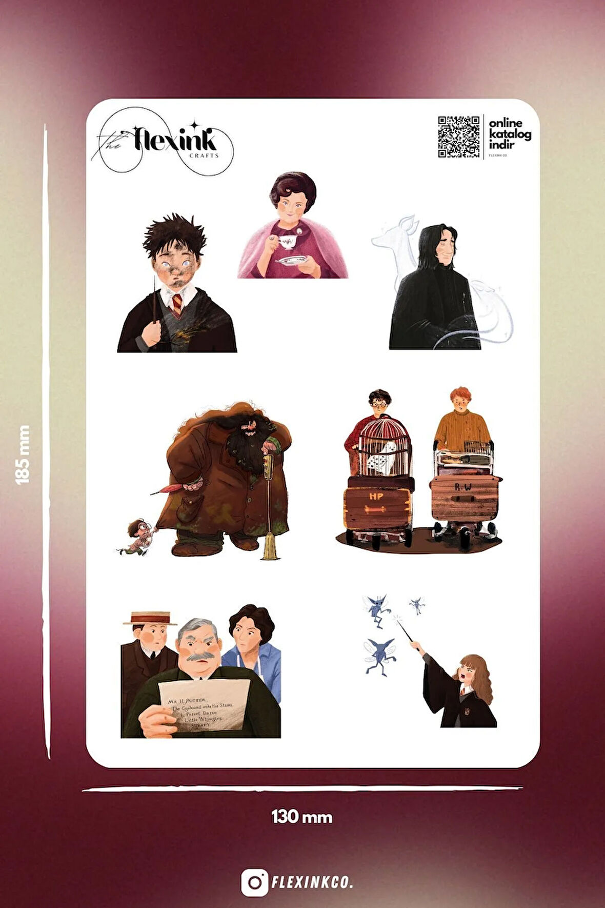 Harry Potter Şeffaf Sticker Seti Scrapbook Ajanda Journal Bullet Planner Telefon