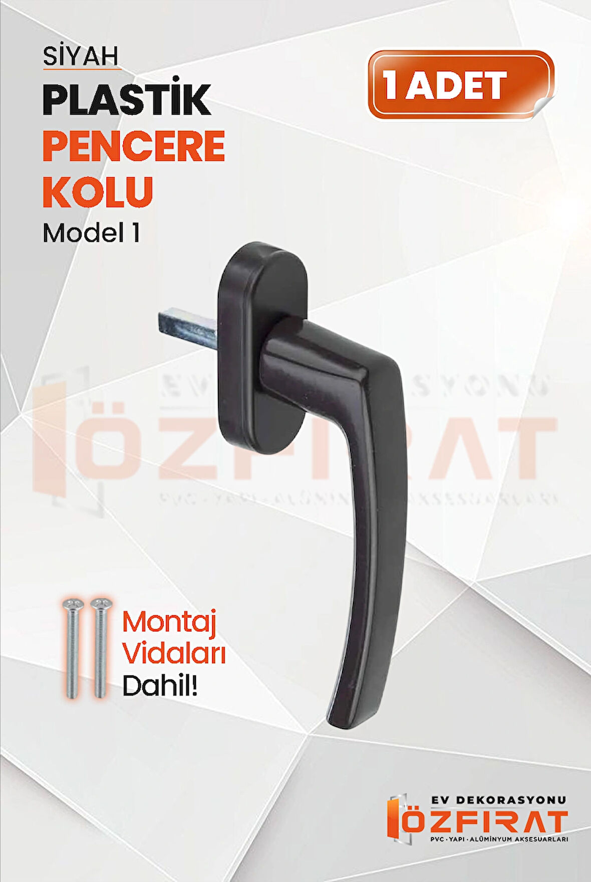 Pimapen PVC Pencere Kolu – Plastik – Siyah – Model 1 – (1 Adet)