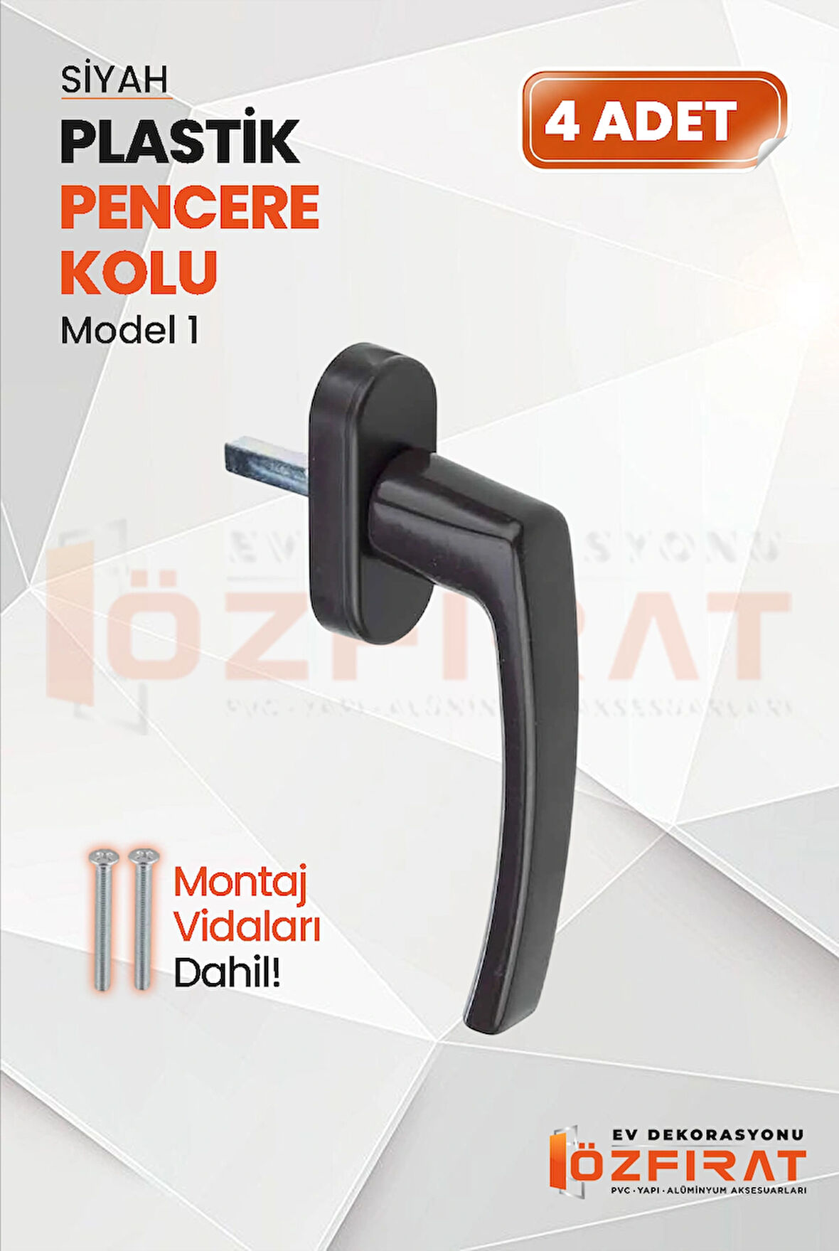 Pimapen PVC Pencere Kolu – Plastik – Siyah – Model 1 – (4 Adet)