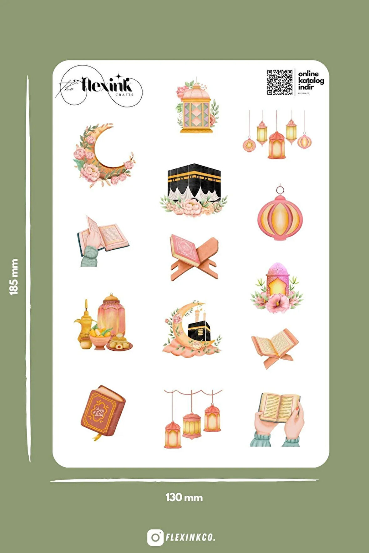 Ramazan Ruhu Temalı Şeffaf Sticker Seti Scrapbook Ajanda Journal Bullet Planner Telefon